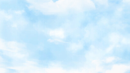 Sky blue or azure sky and clouds is bright white background. Everything lies above surface atmosphere outer space is sky. Cloud is aerosol comprising visible mass liquid, for creative design graphic