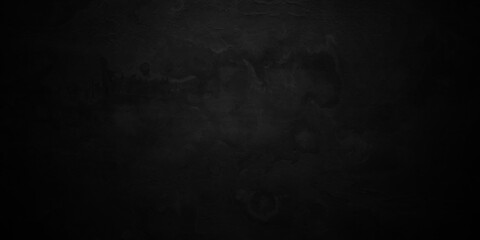 Dark black grunge textured concrete background. Panorama dark grey black slate background or texture. Vector black concrete texture. Stone wall background.	
