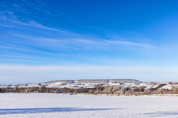 Wintry landscape view at a table hill