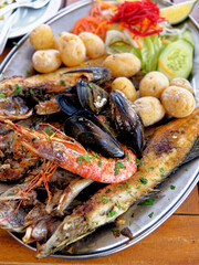 Fresh seafood platter ready to be served