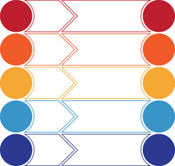Obraz premium Colorful lines and circles, infographics for five positions, isolated