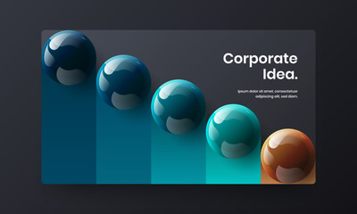 Isolated 3D spheres cover layout. Amazing corporate identity design vector concept.