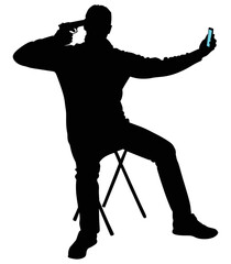 silhouette of a person with a gun
