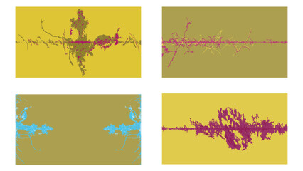 A set of four colorful abstract background designs.