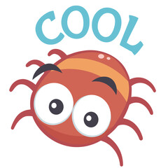 halloween banner with spider on white background