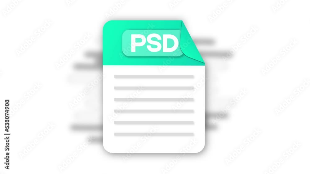 Poster psd file icon. flat design graphic. animation psd icon. motion design isolated on white background