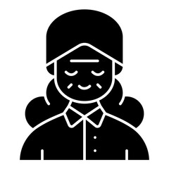 old woman solid icon