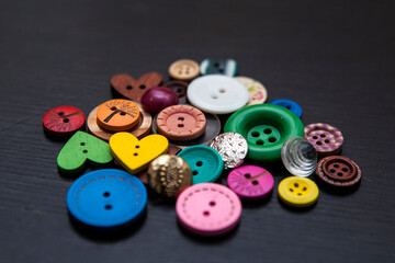 Colors buttons, needles, art and handswork for children