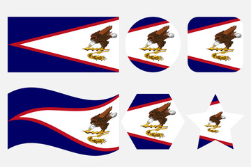 American Samoa flag simple illustration for independence day or election