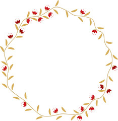 Obraz premium minimal golden dandelion wreath frame collection for christmas valentines or wedding