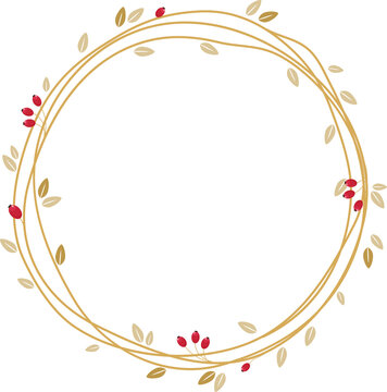 minimal golden dandelion wreath frame collection for christmas valentines or wedding