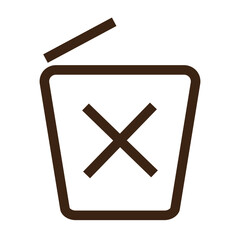 trash cancel garbage bin outline icon