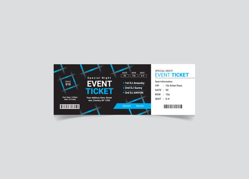 Event Ticket Vector Template 104