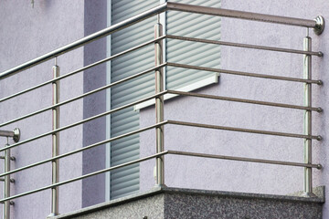 fence. chrome stainless steel fence on balcony 