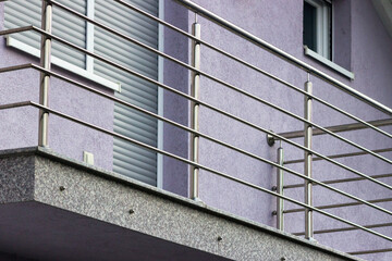 fence. chrome stainless steel fence on balcony

