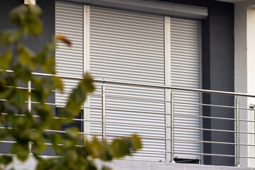 fence. chrome stainless steel fence on balcony
