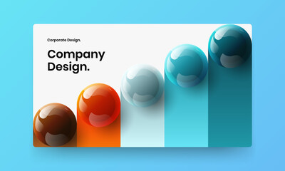 Premium 3D balls web banner template. Colorful postcard design vector concept.