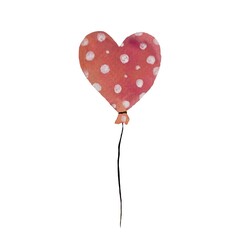 Fototapeta na wymiar Cute love balloon with dot watercolor illustration