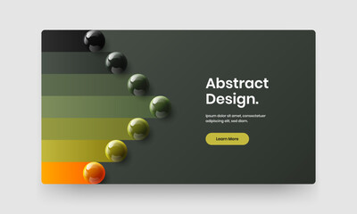 Geometric 3D balls pamphlet concept. Bright flyer design vector template.