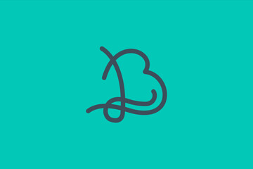 B initial logo design beauty wellness yoga spa salon health care icon symbol letter typography
