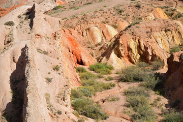 Beautiful mountain landscape in the canyon Fairy Tale, Kyrgyzstan