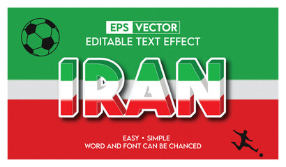 Iran Country Flag Text Effect
