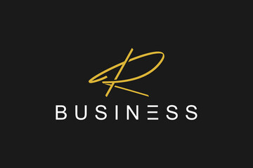 R letter initial logo design modern company identity luxury script font icon symbol