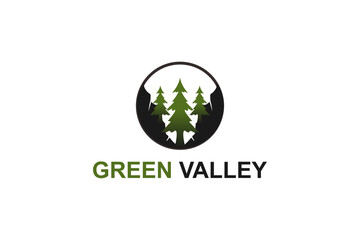 Fototapeta premium Green cedar pine tree logo nature organic environment icon symbol illustration