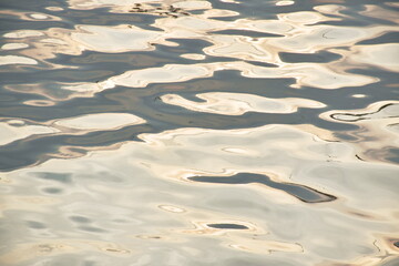 wave on water surface on sea in sunset background and texture