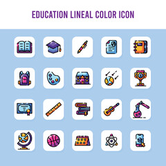 education icons for web and mobile applications