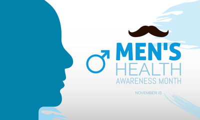 Vector illustration on the theme of Men's health awareness month observed each year during November banner, Holiday, poster, card and background design.