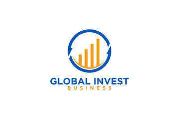 Stock market logo design financial index report icon symbol diagram presentation