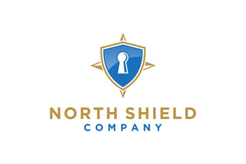 Shield security logo design password protection windrose modern cyber system 