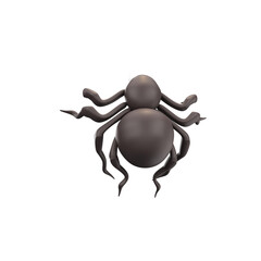 3D Rendering Of Spider Icon In Black Color.
