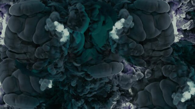 Billowing clouds of black smoke or ink covering the entire frame.
