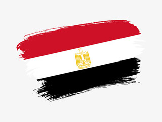 Egypt flag made in textured brush stroke. Patriotic country flag on white background