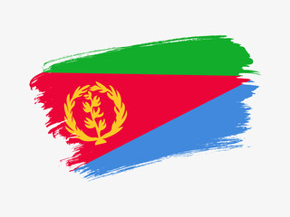 Eritrea flag made in textured brush stroke. Patriotic country flag on white background