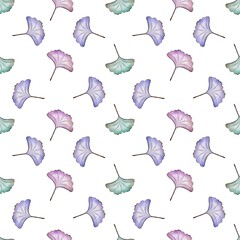 Endless pattern of colorful watercolor leaves. Background for covers, greeting cards, wedding invitations, birthdays, clothes print, fabric.