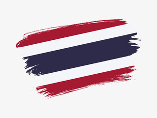 Thailand flag made in textured brush stroke. Patriotic country flag on white background