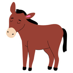 Donkey - flat design style cartoon character