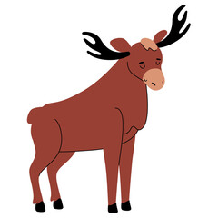 Elk - flat design style cartoon character