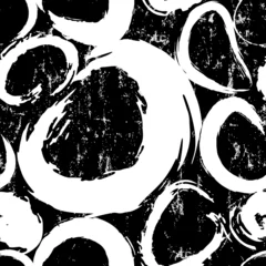 Foto op Aluminium seamless background pattern, with brushed circles, strokes and splashes, black and white © Kirsten Hinte