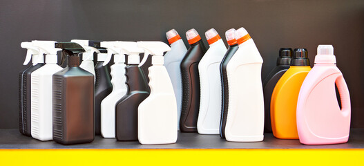 Plastic bottles for household chemicals