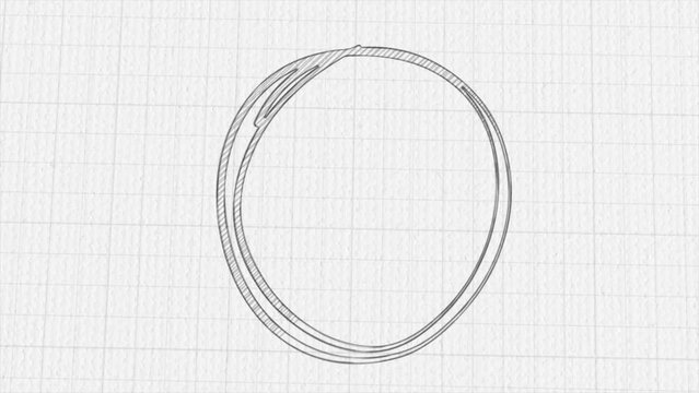 Empty circle spinning sketch doodles being animated. Hand-drawn moving scribble on white background