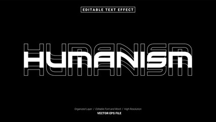 Editable Humanism Font Design. Alphabet Typography Template Text Effect. Lettering Vector Illustration for Product Brand and Business Logo.
