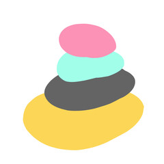 Balance made of colored stones