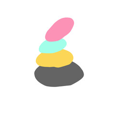 Balance made of colored stones