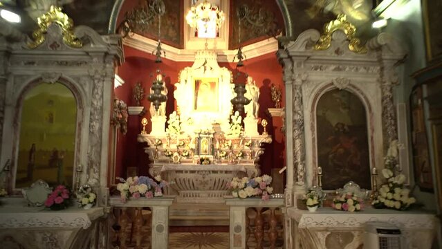 Altar and iconostasis of the Church of Our Lady on the Rocks