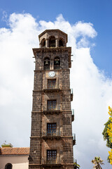 Fototapeta na wymiar bell tower of basilica of lagoon in Tenerife Canary Islands