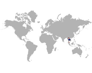Fototapeta na wymiar タイランドの地図
